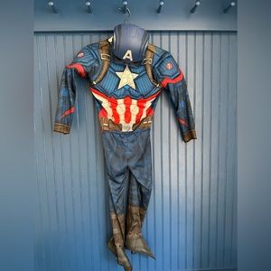 Kids' Marvel Captain America Halloween
Costume Muscle Jumpsuit with Mask - S